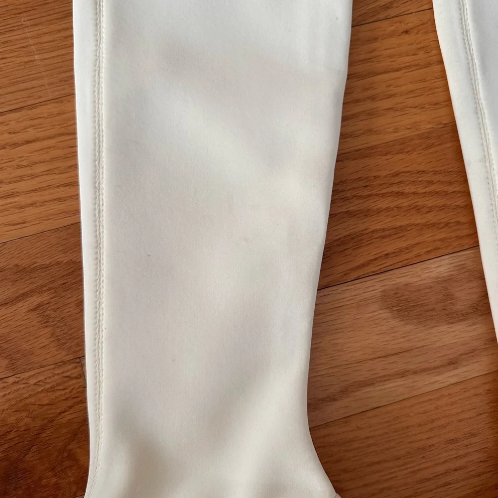 Khaite Taylor Women's White Over-the-Knee Neoprene Kitten Heel Boots